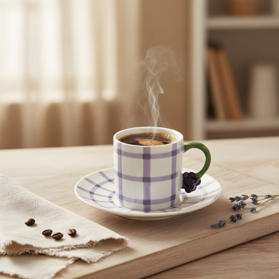 Coffee Cup and Saucer Set - 6 Pcs